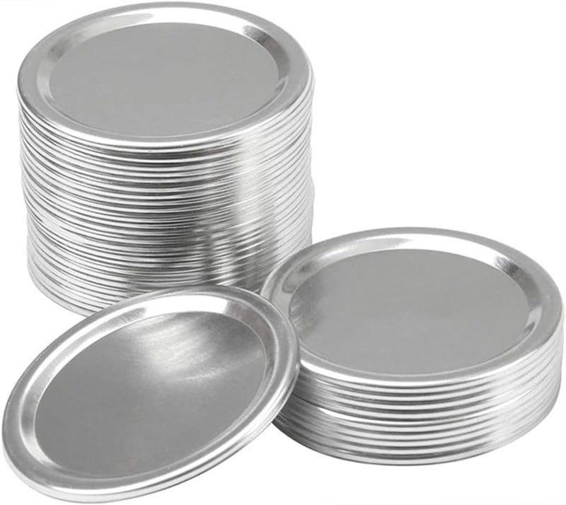 24pcs 70mm Mason Jar Tin Lids Metal Sealing Caps for Wide Mouth Bottles Home Canning Storage Accessories - Image 1