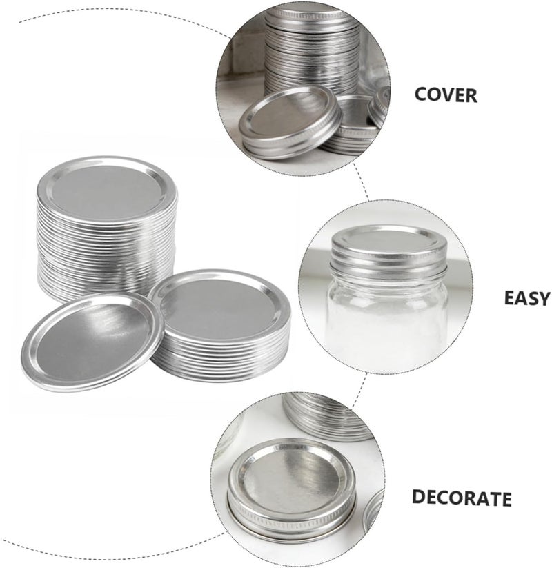 24pcs 70mm Mason Jar Tin Lids Metal Sealing Caps for Wide Mouth Bottles Home Canning Storage Accessories - Image 3