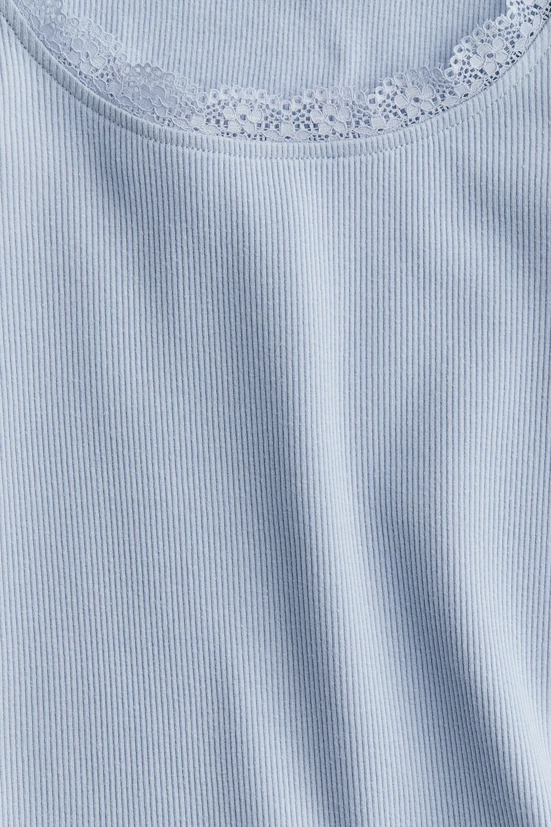 H&M Lace-detailed jersey top