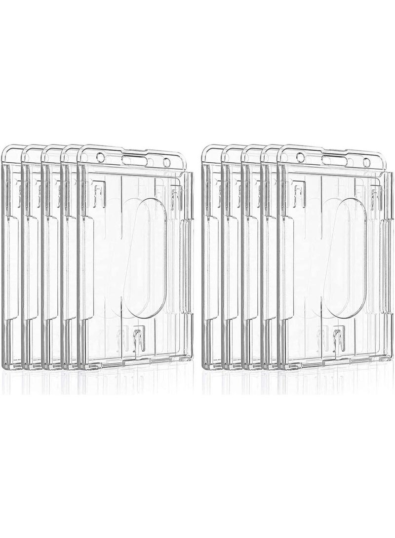 Card Protector, Hard Plastic Credit Card Protector, Rigid PC Clear Material with Thumb Slots, Rugged and Durable for Sports Cards, Credit Cards, ID Cards, Gaming Cards Storage and Display, 10 Pieces - Image 1