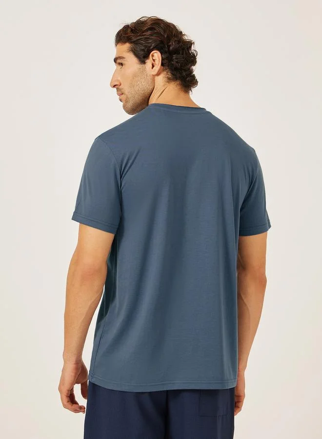 Styli Raw Edge Crew Neck Regular Fit T-Shirt