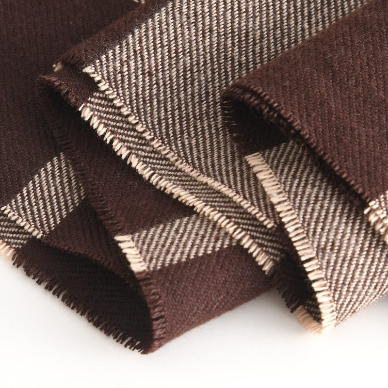 vimate Brown Checkered Scarf, Fashion Spring Plaid Blanket Scarves for Men Women (US-Brown Plaid) - Image 4