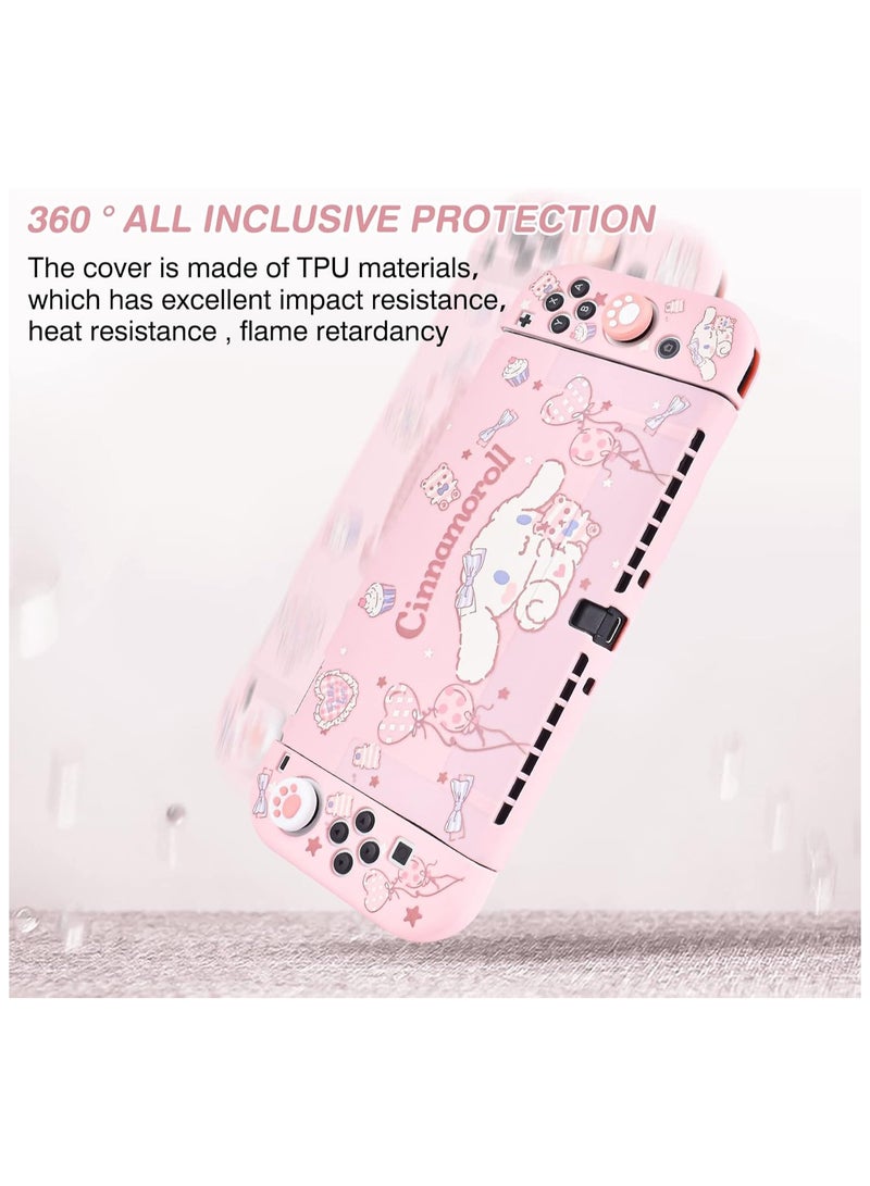 general For Nintendo Switch OLED TPU Case with 4 Thumb Grips, Shock and Scratch Resistant Design, Switch OLED2021 Accessory - Image 3