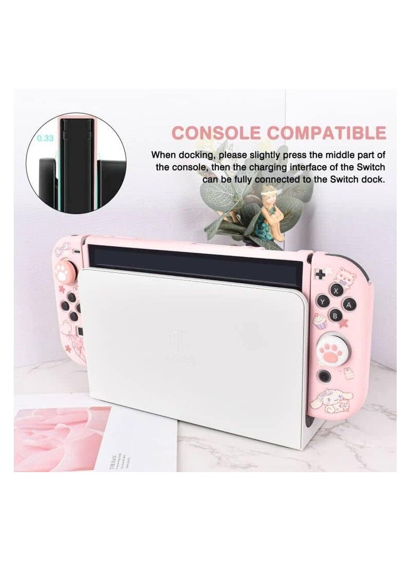 general For Nintendo Switch OLED TPU Case with 4 Thumb Grips, Shock and Scratch Resistant Design, Switch OLED2021 Accessory - Image 4
