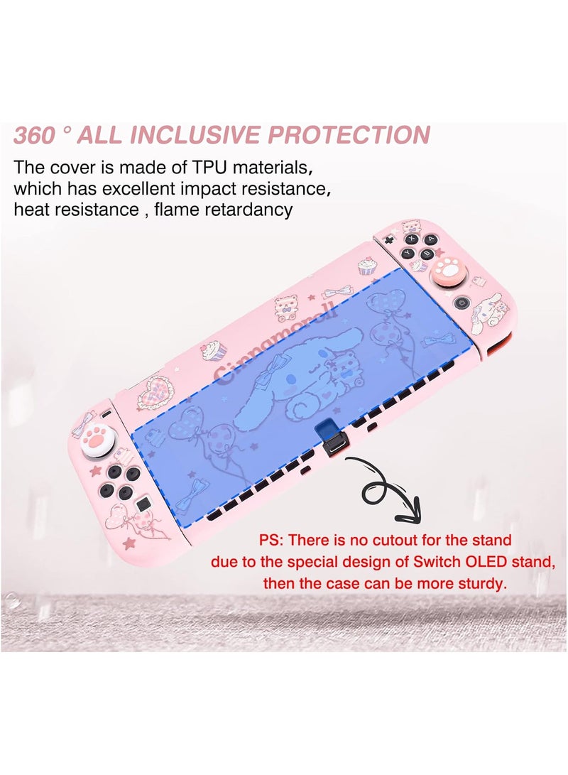 general For Nintendo Switch OLED TPU Case with 4 Thumb Grips, Shock and Scratch Resistant Design, Switch OLED2021 Accessory - Image 2