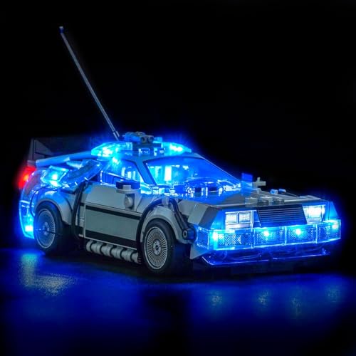 LocoLee طقم إضاءة مخصص LocoLee متوافق مع Lego 77256 آلة الزمن من العودة إلى المستقبل فقط إضاءة بدون نموذج فعلي ملحقات إضاءة LED متوافقة مع Lego Delorean - Image 5
