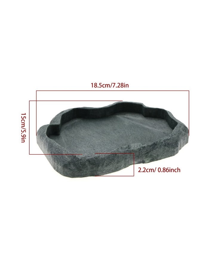 ECSiNG Reptiles Water Tray Tortoise Feeder Lizard Water Dish Resin Drinking Bowl for Tortoise Lizard Frog Terrapin Gecko Spider Scorpion Size M - Image 4