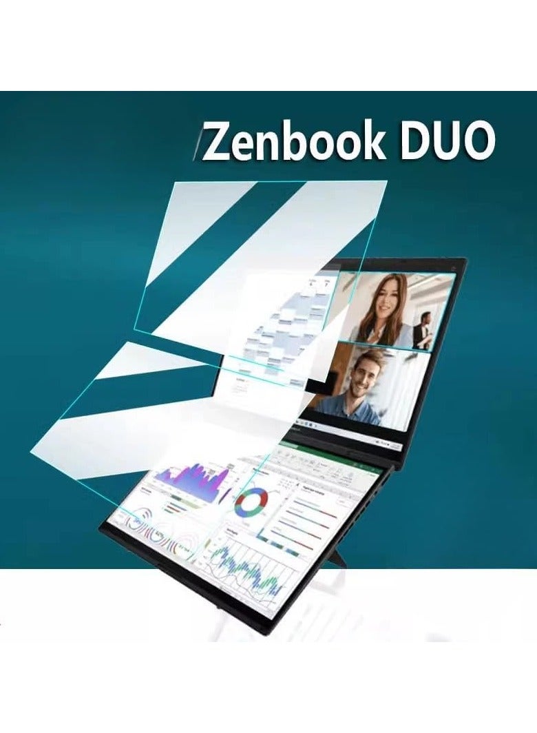 general Full Screen + Small Screen Protector Compatible with ASUS Zenbook Duo 2024 UX8406M 14-inch Laptop TPU HD Anti-scratch Soft Film - Image 2