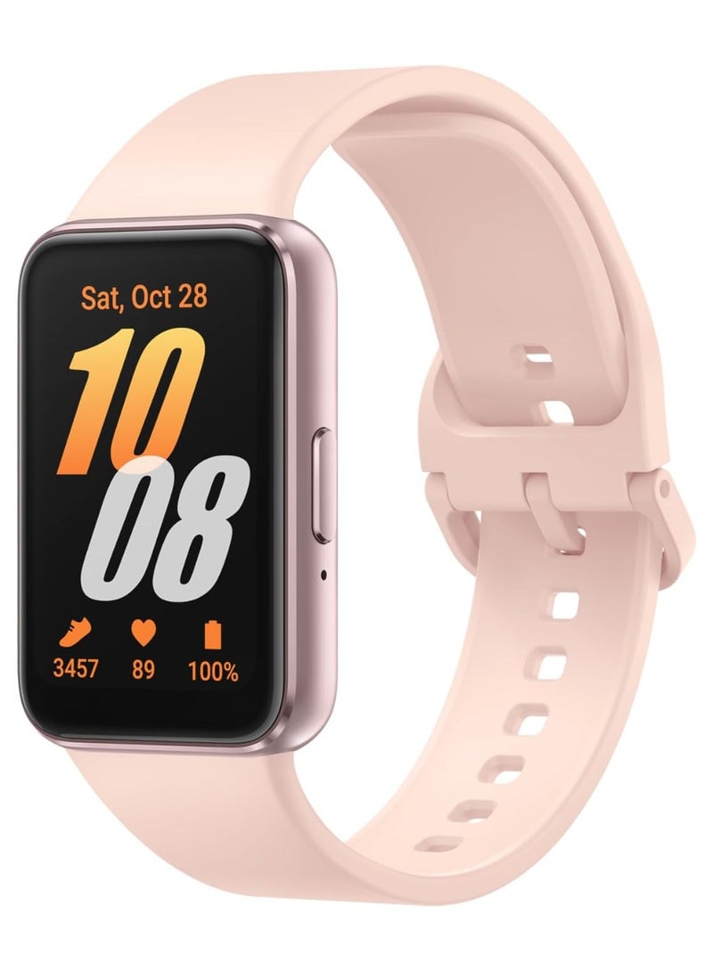 جالاكسي ساعة Fit 3 الذكية بشاشة AMOLED، ومقياس تسارع، ومقياس ضغط جوي، ومستشعر جيروسكوب، ومستشعر بصري لمعدل ضربات القلب، ومستشعر ضوء، باللون الوردي/لون وردي - Image 1