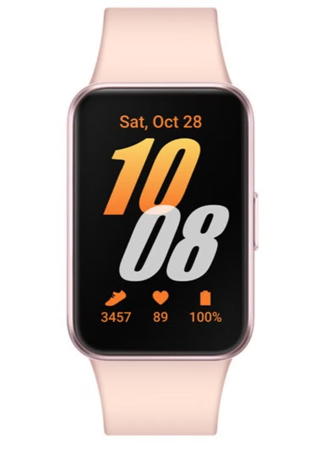 جالاكسي ساعة Fit 3 الذكية بشاشة AMOLED، ومقياس تسارع، ومقياس ضغط جوي، ومستشعر جيروسكوب، ومستشعر بصري لمعدل ضربات القلب، ومستشعر ضوء، باللون الوردي/لون وردي - Image 2