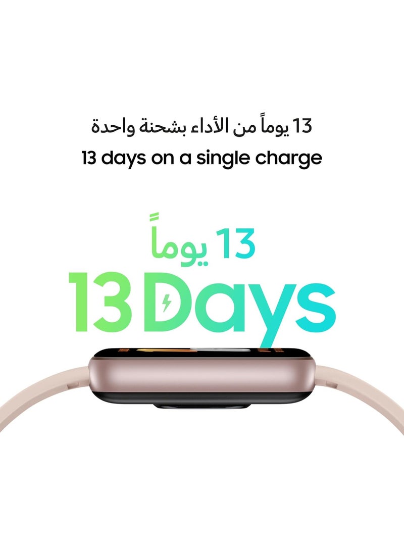 جالاكسي ساعة Fit 3 الذكية بشاشة AMOLED، ومقياس تسارع، ومقياس ضغط جوي، ومستشعر جيروسكوب، ومستشعر بصري لمعدل ضربات القلب، ومستشعر ضوء، باللون الوردي/لون وردي - Image 5