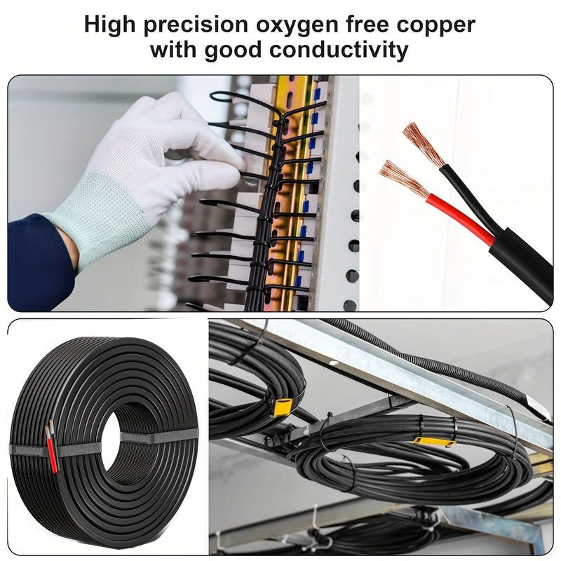 سلك كهربائي 18 مقياس 2 موصل 18 AWG 0.82 مم² كابل PVC بجهد 12 فولت 24 فولت تيار مستمر منخفض الجهد من الألومنيوم المغطى بالنحاس CCA للاستخدام في شرائط LED السيارات وإضاءة المصابيح البحرية 30.5 متر 100 قدم - Image 5