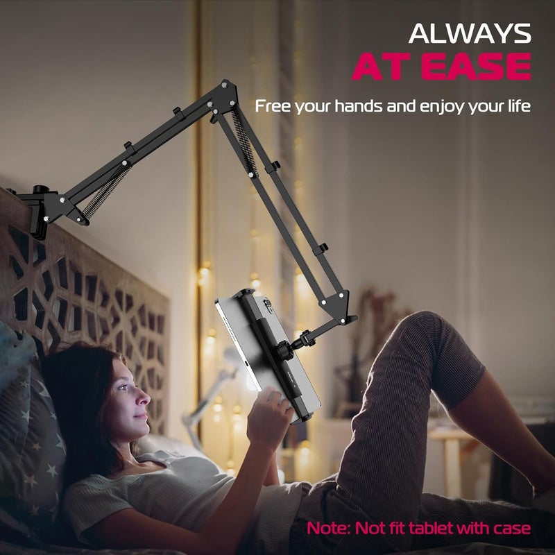 Ulanzi T2 Adjustable Tablet Holder For Desk, Carbon Steel Tablet Phone Stand For Bed, Flexible Tablet Arm Clamp Compatible With Iphone 15 Pro Ipad Kindle Galaxy Tab 4.6-12.9 Inch Devices - Image 3