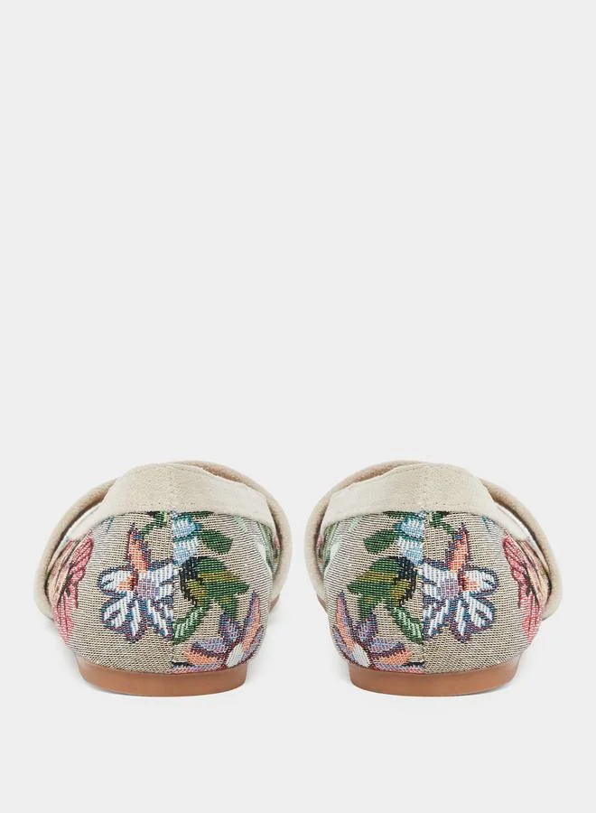 Styli Multi Floral Pattern Ballerina Shoes