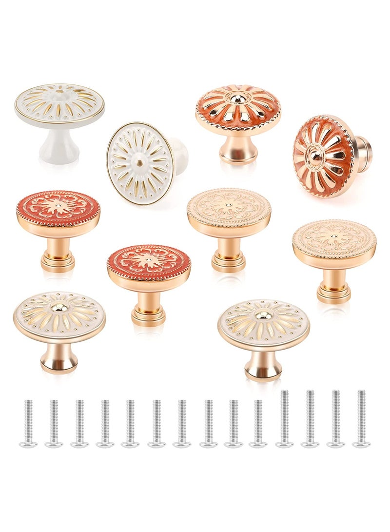 SYOSI Round Cabinet Knob, 10 Pack Boho Furniture Knobs and Pulls European Style Kitchen Cabinet Knobs with Screws, Drawer Dresser Knobs for Furniture Kitchen Cupboard Closet Wardrobe Bathroom - Image 1