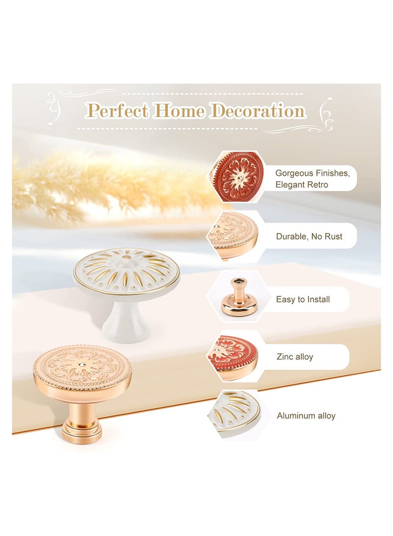 SYOSI Round Cabinet Knob, 10 Pack Boho Furniture Knobs and Pulls European Style Kitchen Cabinet Knobs with Screws, Drawer Dresser Knobs for Furniture Kitchen Cupboard Closet Wardrobe Bathroom - Image 3