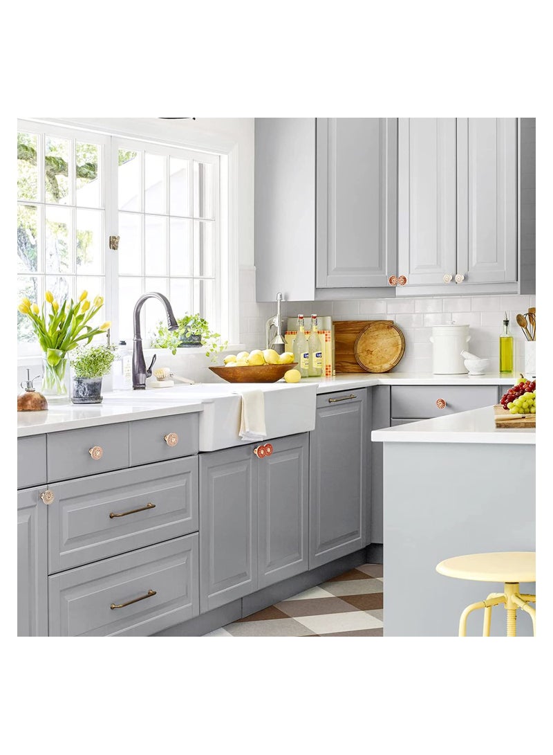 SYOSI Round Cabinet Knob, 10 Pack Boho Furniture Knobs and Pulls European Style Kitchen Cabinet Knobs with Screws, Drawer Dresser Knobs for Furniture Kitchen Cupboard Closet Wardrobe Bathroom - Image 5