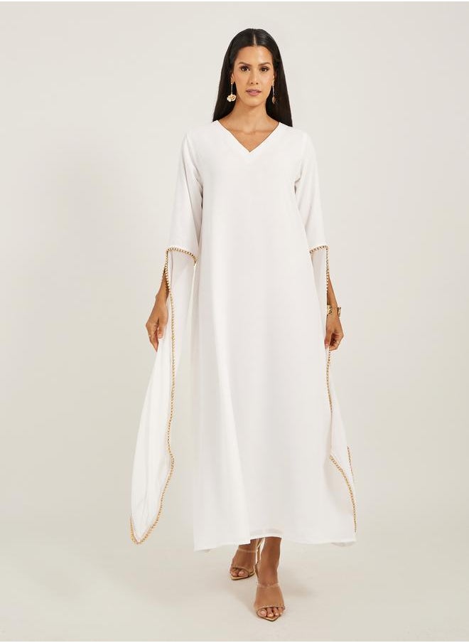 Maxim Creation - Embroidered Belted Kaftan with Inner and Belt Detail by Styli - Image 1