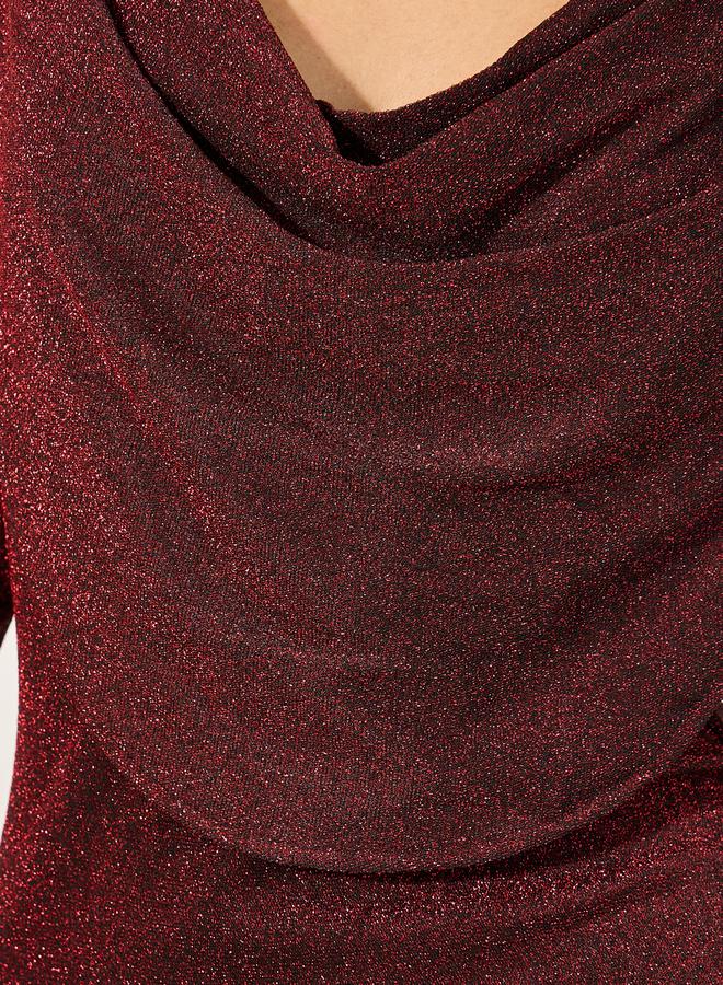 Styli Shimmering Cowl Neck Dress  - Image 4