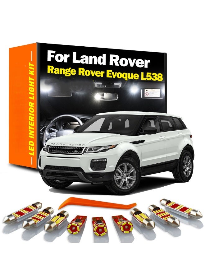 Vierex Interior LED Map Light Kit 14PCS for 2011-2014 Land Rover Range Rover Evoque L538 – White Dome, Vanity, Trunk & Footwell Bulbs Replacement with Installation Tools - Image 1