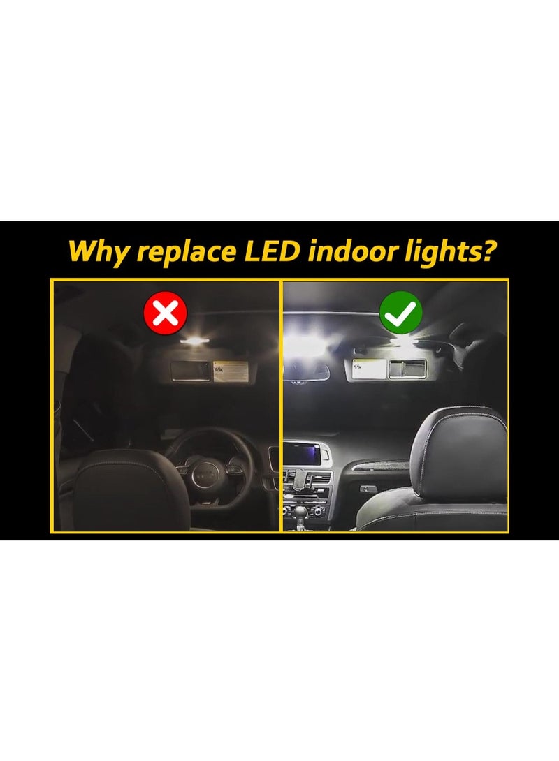 Vierex Interior LED Map Light Kit 14PCS for 2011-2014 Land Rover Range Rover Evoque L538 – White Dome, Vanity, Trunk & Footwell Bulbs Replacement with Installation Tools - Image 2