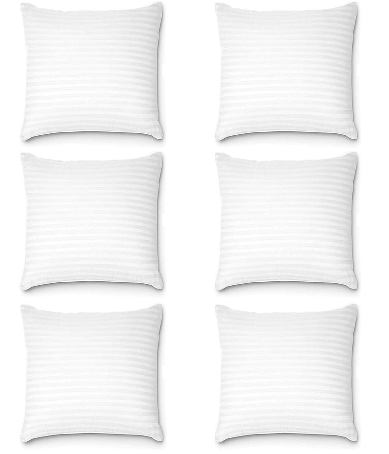 habitat Habitat Square Pillow 18x18 Inches, Set of 6, Aspen Microfiber Hotel Quality Premium Fibre Soft Cushion Filler, White  - Image 1