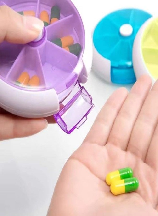 Mopslik 7 Days Pill Box Rotating Organizer with Moisture-Proof 7 Cell Medicine Planner Container for Vitamins Tablets BPA Free Reminder Storage (Pack Of 2) - Image 5