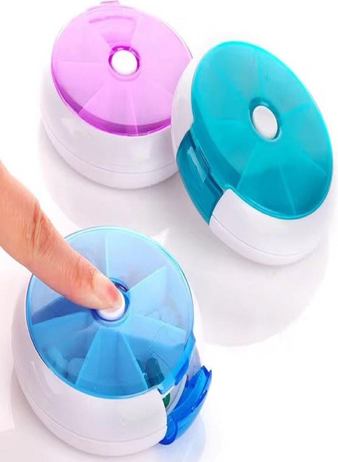 Mopslik 7 Days Pill Box Rotating Organizer with Moisture-Proof 7 Cell Medicine Planner Container for Vitamins Tablets BPA Free Reminder Storage (Pack Of 2) - Image 3