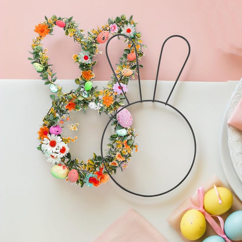 LUOZZY 3pcs Easter Bunny Wreath Frame Rabbit Head Circular Form for Diy Holiday Party Window Door Decorations - Image 2