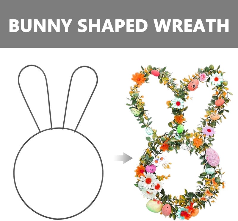 LUOZZY 3pcs Easter Bunny Wreath Frame Rabbit Head Circular Form for Diy Holiday Party Window Door Decorations - Image 4