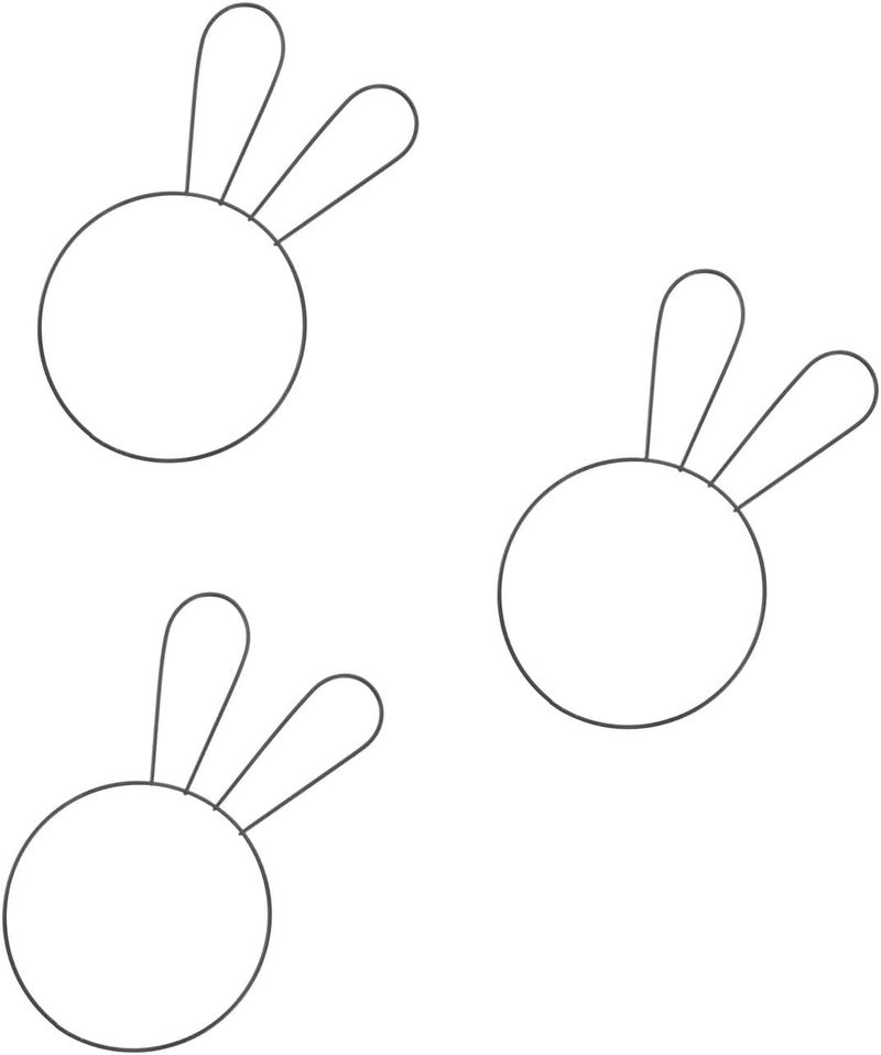 LUOZZY 3pcs Easter Bunny Wreath Frame Rabbit Head Circular Form for Diy Holiday Party Window Door Decorations - Image 1