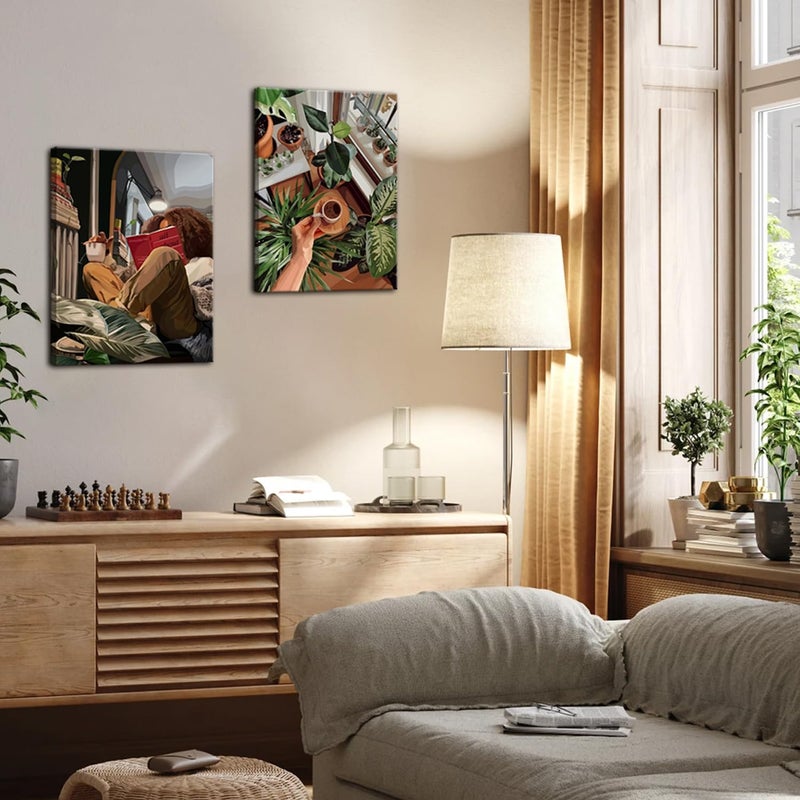 yulihaz Black Girl Reading Wall Art Fashion Spiritual Black Women Wall Decor Painting, Trendy Motivational African American Woman Poster Canvas Print Pictures for Bedroom Living Room 12x16 inch Framed - Image 5