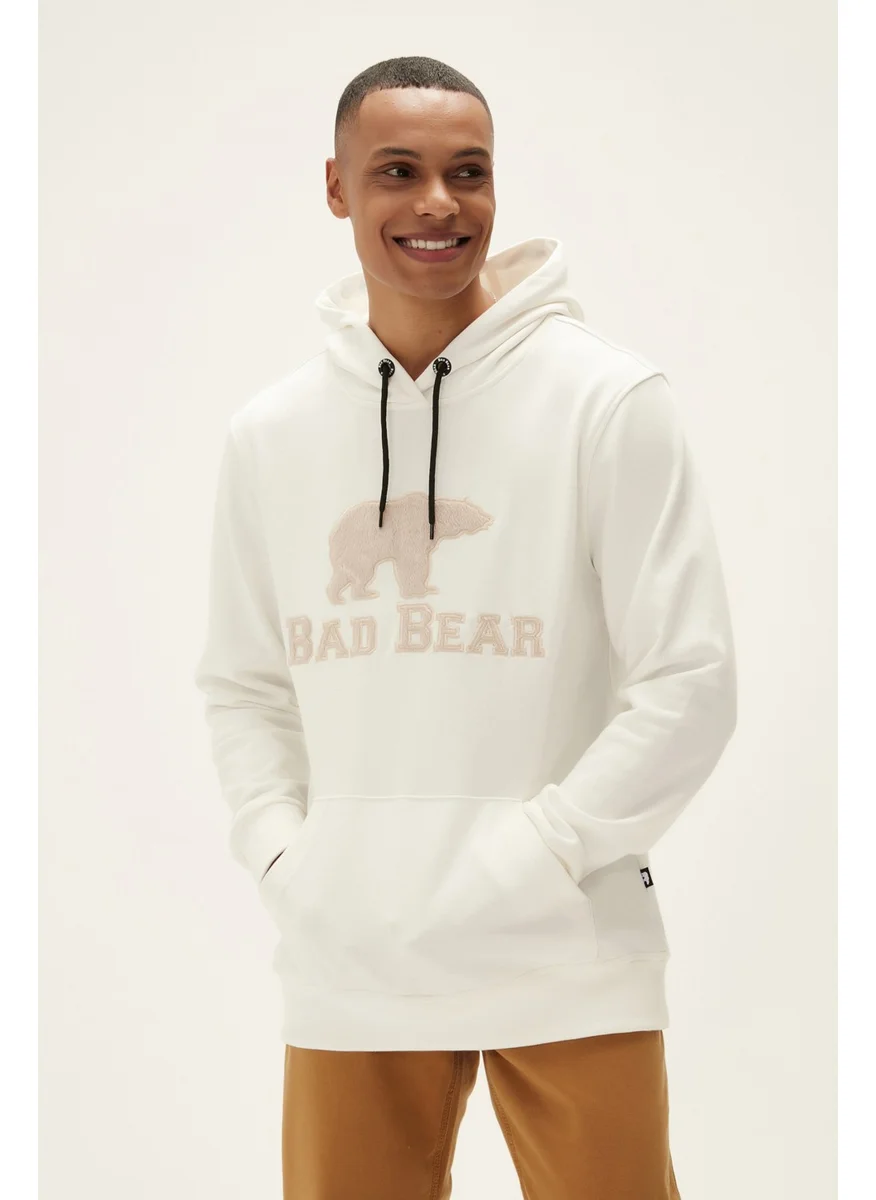 Bad Bear Brand Mens Off White Hoodie Sweatshirt