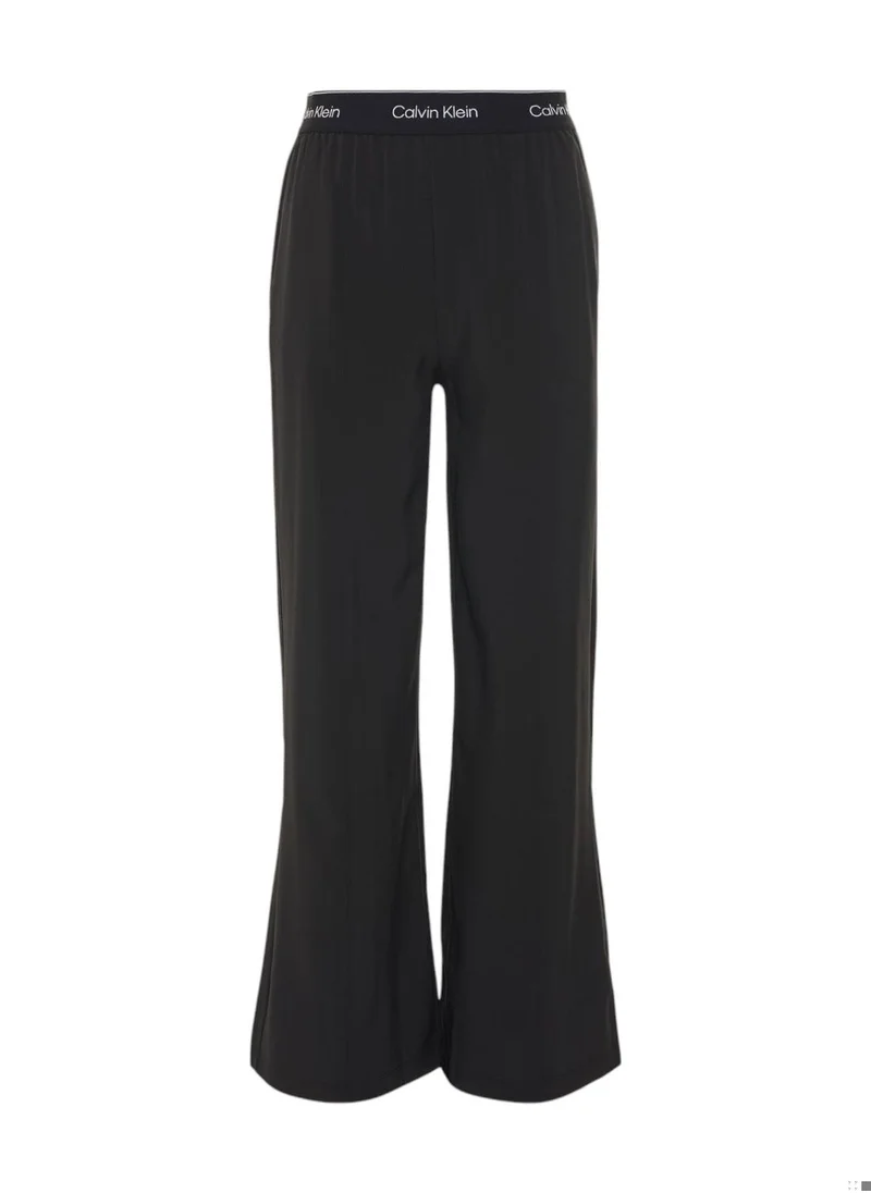 CALVIN KLEIN Women's Wide Leg Trousers - Polyester, Black