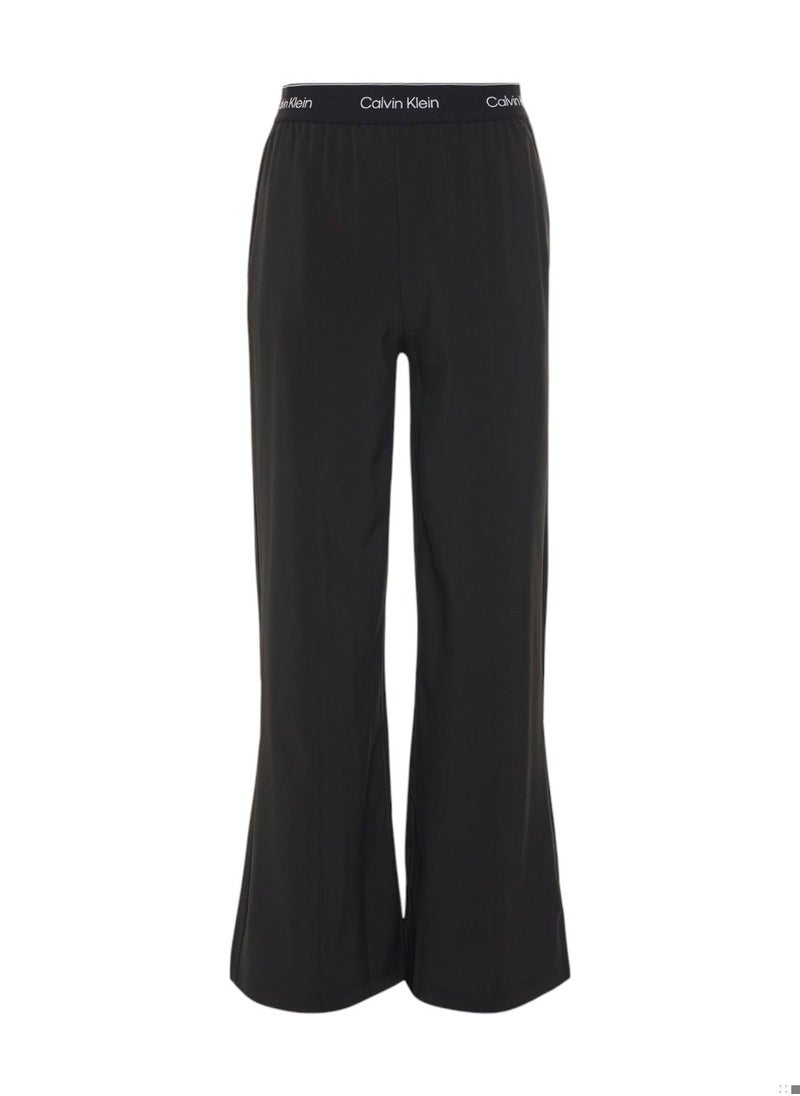 CALVIN KLEIN Women's Wide Leg Trousers - Polyester, Black  - Image 1