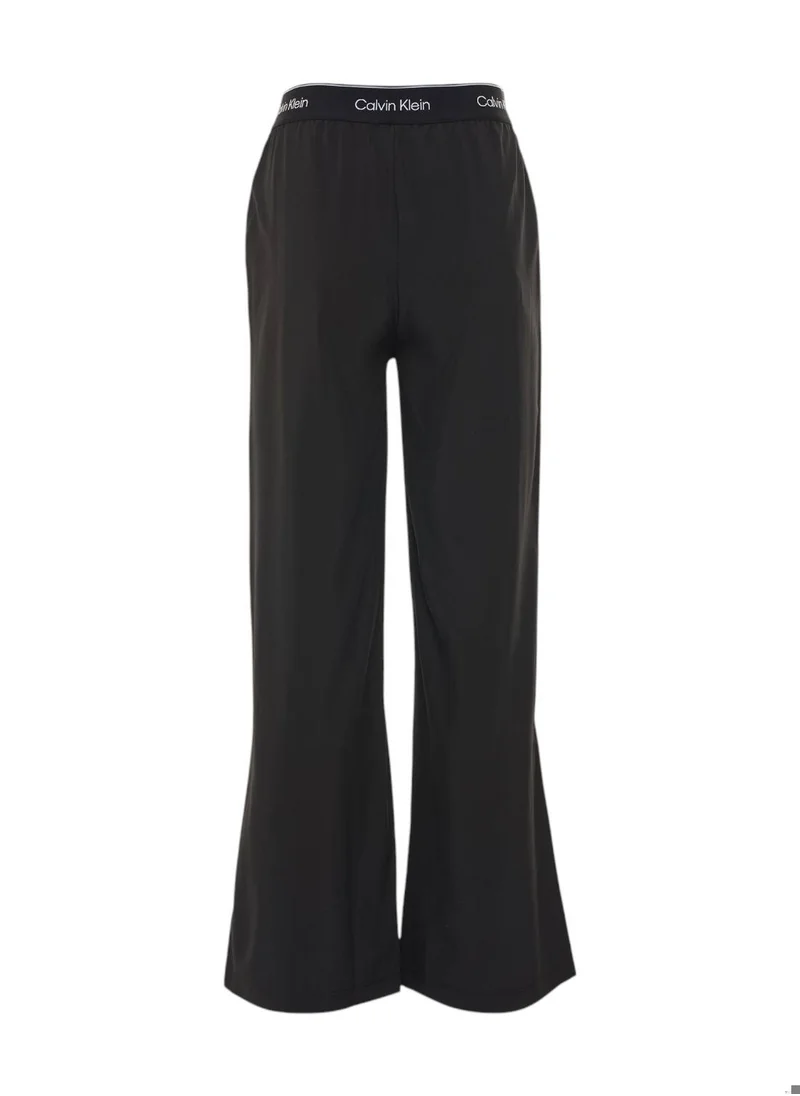 CALVIN KLEIN Women's Wide Leg Trousers - Polyester, Black