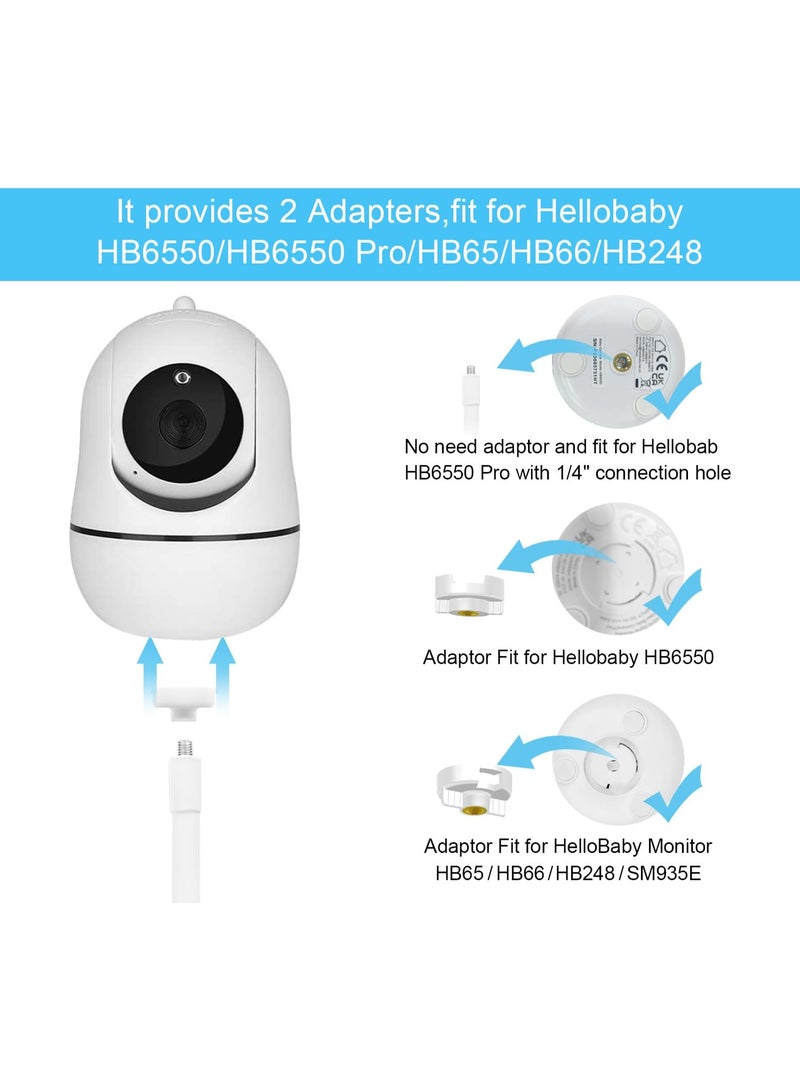WALALLA Adjustable Height Baby Monitor Floor Stand Holder up to 170 cm, Telescopic Multi-Angle Adjustable Baby Monitor Mount with 1/4 Screw, Compatible with Infant Optics DXR-8 Pro, eufy, HelloBaby and ANMEATE - Image 5
