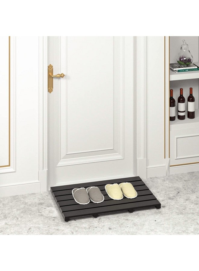 Bamfan Bath Mat for Bathroom Luxury Shower - Non-Slip Bamboo Wooden Waterproof Floor Mat for Indoor or Outdoor Use(Black) - Image 4