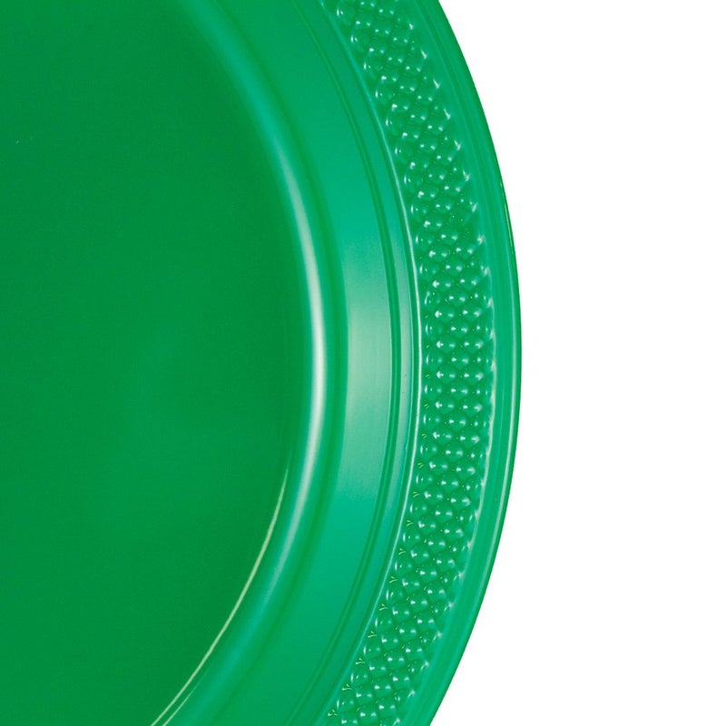 JAM Paper Round Plastic Party Plates - Medium - 9 inch - Green - 20/Pack - Image 2