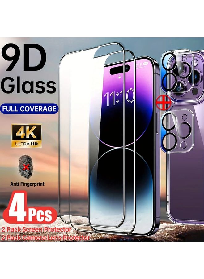 2pcs Tempered Glass Screen Protector And Camera Lens Protector For iPhone 13 Pro Max - Image 1