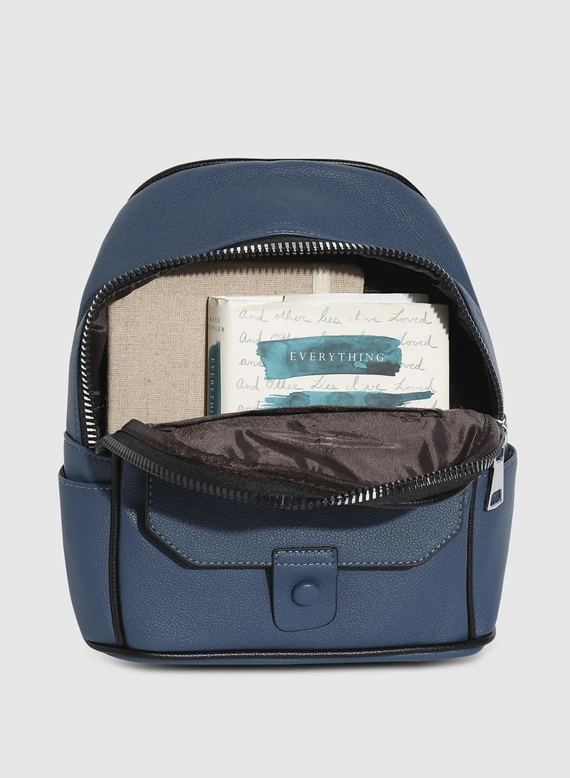 صوص هاوت حقيبة ظهر صغيرة دائرية - أزرق نيلي