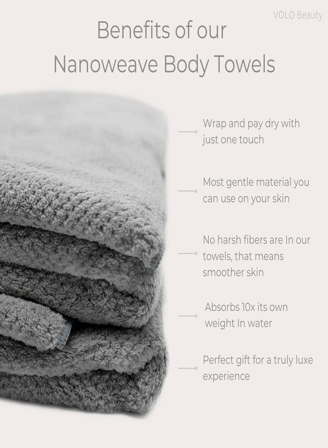 VOLO Hero Salt White Body Towel | Luxury Bath Towel | Ultra Soft, Super Absorbent, Quick Drying Nanoweave Fabric | Spa Towels for Bathroom | Extra Large Post Shower Wrap | Gentle on Skin | Microfiber - Image 2