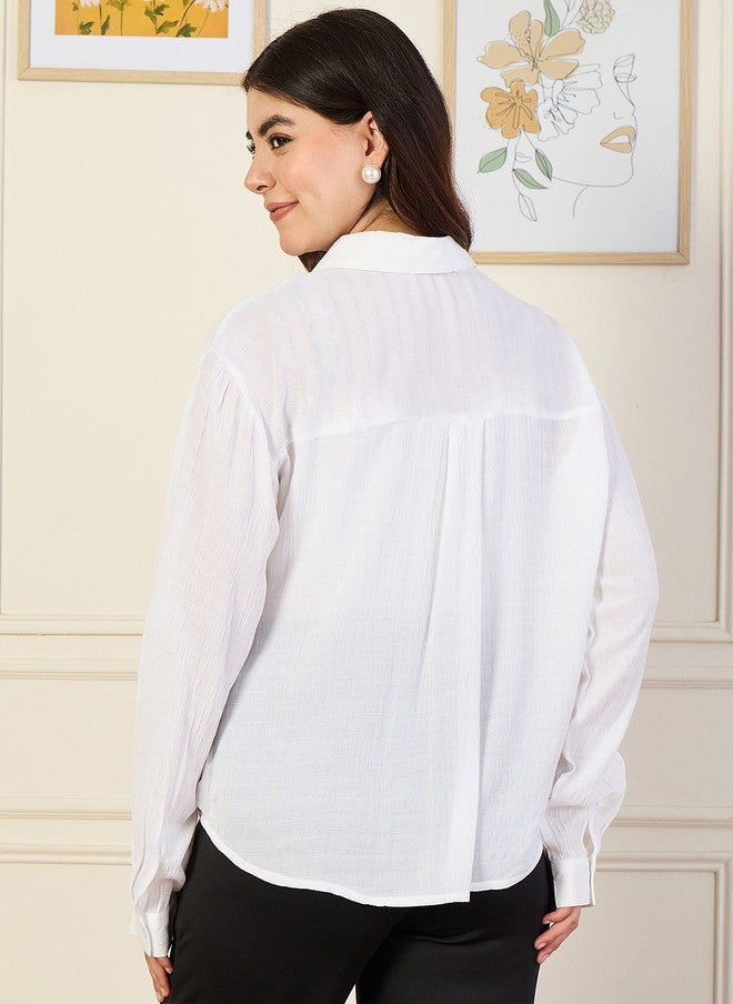 Rue Collection بلوزة بيضاء ملتوية للنساء - Image 4