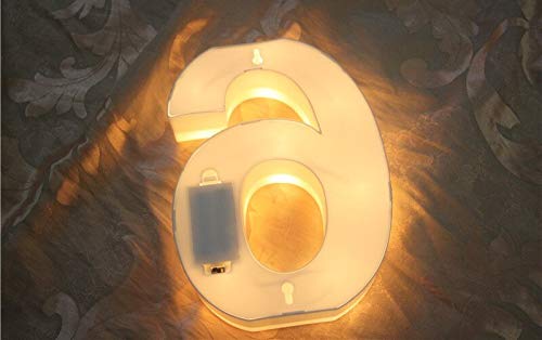 Balloonistics Warm White LED Marquee Number 5 Light - 9-Inch Cordless Battery-Operated Night Light - Standing Sign for 5th Birthday, Anniversary, Wedding & Home Decor (Number 5) - Image 5