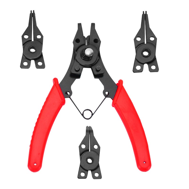 Handheld Portable Multi-function Circlip Pliers Internal External Snap Rings Pliers Set with 45° 90° 180° Interchangeable Pliers Tips Rings Remover - Image 1
