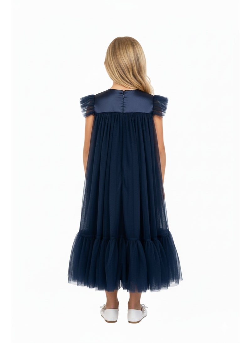 D'Daniela Sequins Sparkle Party Dress - Navy Blue - Image 3