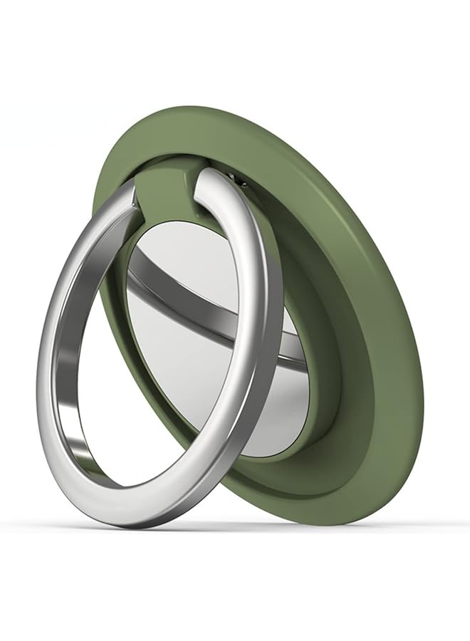 Green Tiger Ring Stand Mobile Phone Ring Holder Buckle Car Magnetic Silicone Metal car for All Smartphones (Avocado green) - Image 1