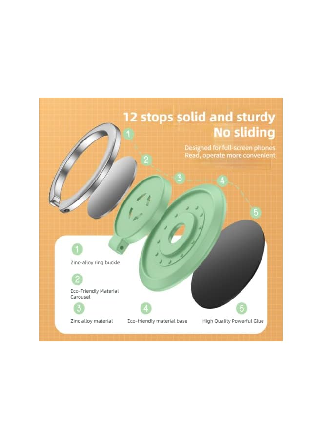 Green Tiger Ring Stand Mobile Phone Ring Holder Buckle Car Magnetic Silicone Metal car for All Smartphones (Avocado green) - Image 4