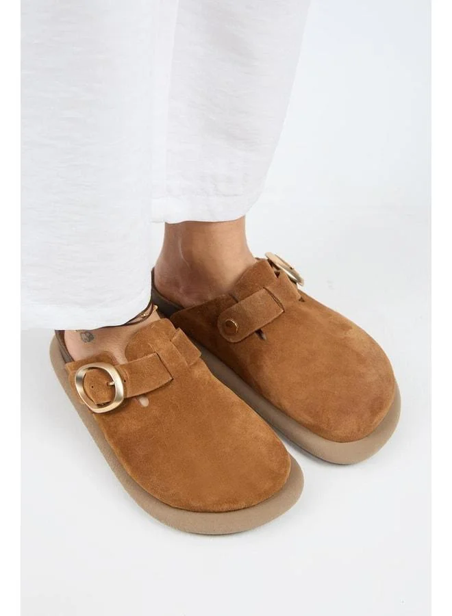 Manijero  (Asymmetry) Women's Genuine Leather Belted Buckle Sabo Taba Sandal. for Women | Best Price UAE