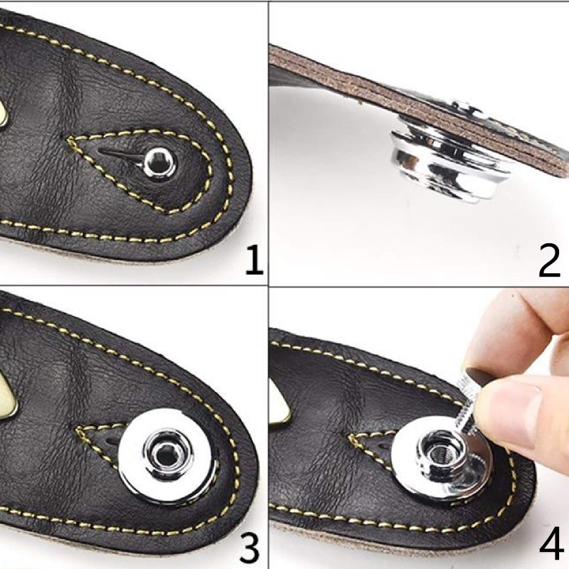 Miwayer Guitar Strap Locks Round Head Heavy Duty Metal Security Straplock, 2 Strap Button & 2 Rubber Block for Electric Acoustic Guitar, Ukulele - Image 5